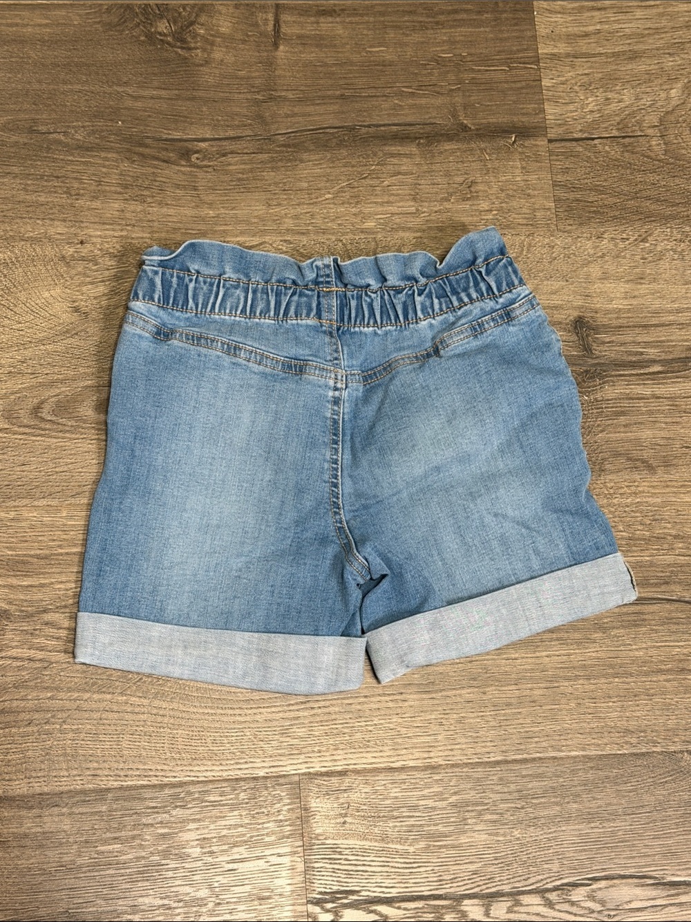 Kids Light Blue Denim Shorts with Elastic Waist - Picture 3 of 3